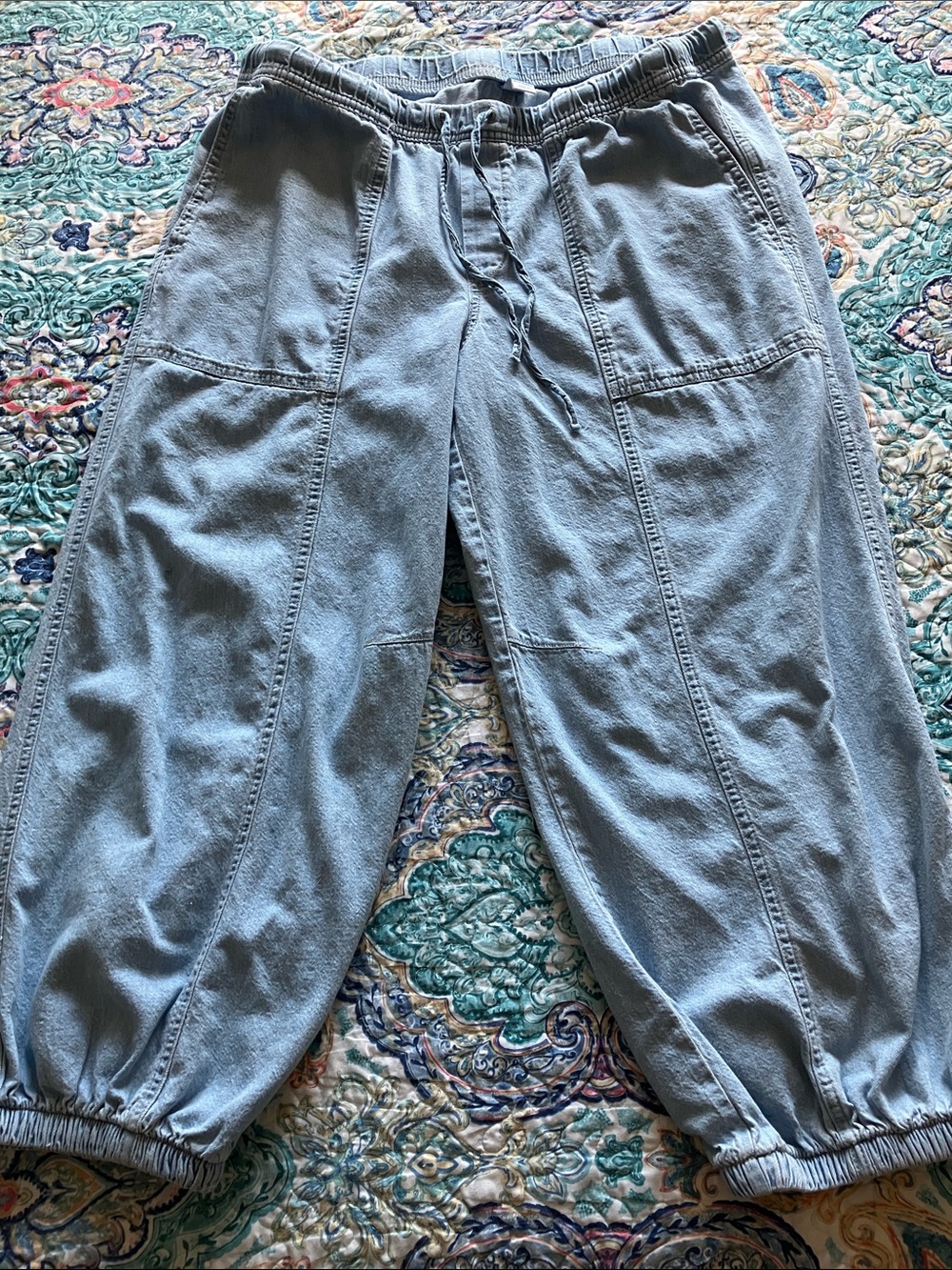 Old Navy Light Blue Cotton Drawstring Joggers